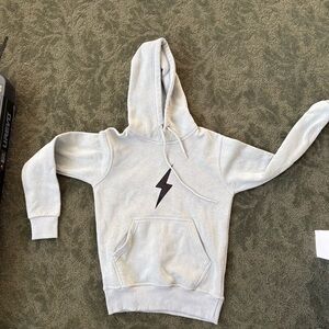 Bruce bolt Gray Hoodie with Lightning Bolt